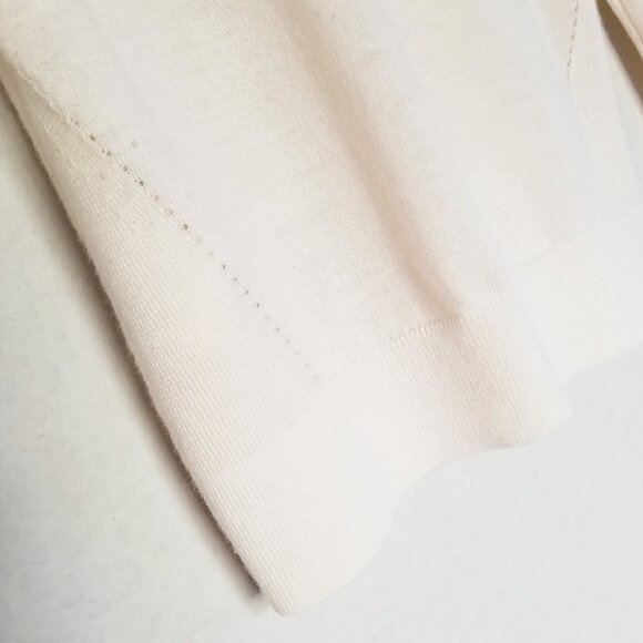 Veronica Beard 100% Merino Wool Turtleneck Tol Bell Sleeve Sweater S Cream Ivory - Picture 7 of 13